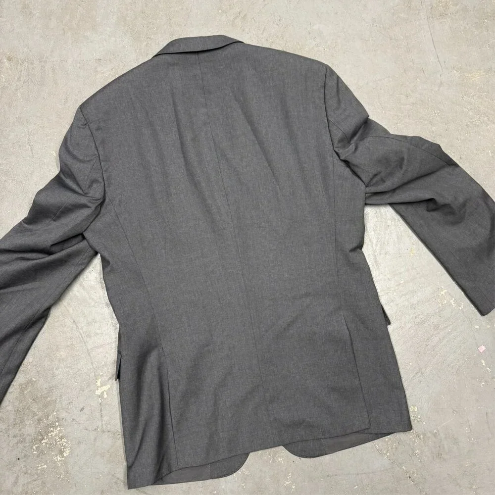 Hugo Boss Blazer Guabello 130s Wool Sport Coat Sharkskin Grey Huge/Genius 40R - Picture 12 of 12